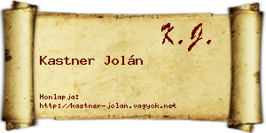 Kastner Jolán névjegykártya