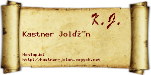 Kastner Jolán névjegykártya